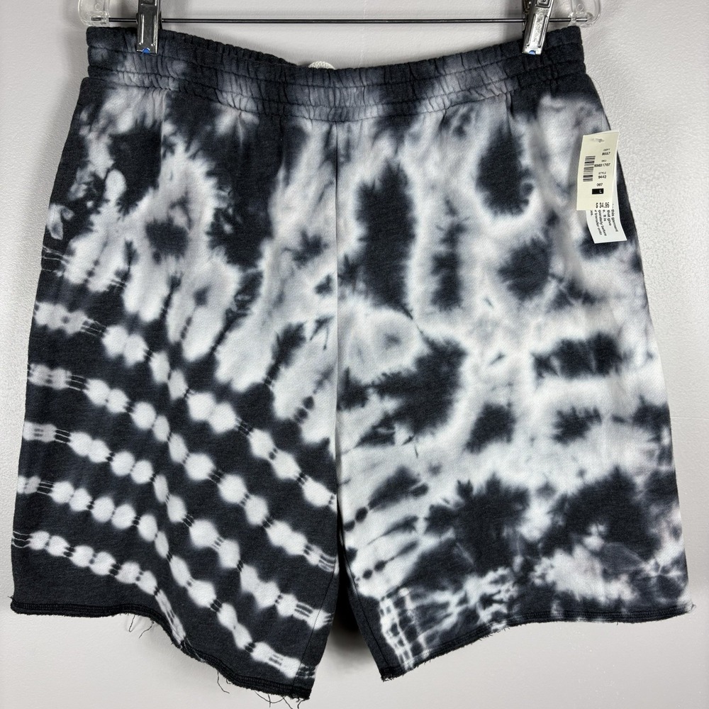 Aeropostale Women's Large Black Baggy Short Tie Dye Elastic Waist Pull On Shorts